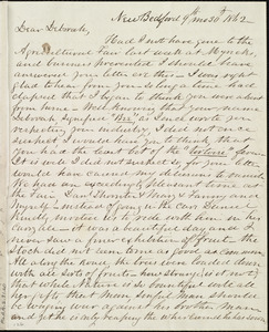 Incomplete letter from Joseph Ricketson, New Bedford, [Mass.], to Deborah Weston, 9th mo[nth] 30th [day] 1862