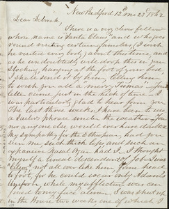 Letter from Joseph Ricketson, New Bedford, [Mass.], to Deborah Weston, 12th mo[nth] 23 [day] 1862
