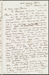 Letter from James Miller M'Kim, Phila[delphia], [Penn.], to Miss Weston, March 10th, [1863?]