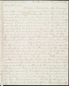Letter from Joseph Ricketson, New Bedford, [Mass.], to Deborah Weston, 7th mo[nth] 19th [day] 1863