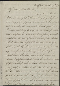 Letter from Mary Grew, Buffalo, [NY], to Miss Weston, Sept. 19th / [18]63