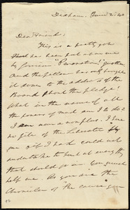 Letter from Edmund Quincy, Dedham, [Mass.], to Maria Weston Chapman, June 2, [18]40