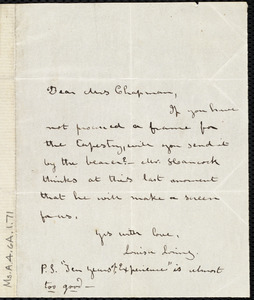 Letter from Louisa Gilman Loring, [Boston?, Mass.], to Maria Weston Chapman, [1842?]
