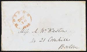 Letter from Samuel Johnson, Salem, [Mass.], to Anne Warren Weston, Dec. 15th, 1848