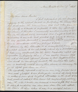 Letter from Eliza Rodman, New Bedford, [Mass.], to Anne Warren Weston, Dec'r 17th, 1848