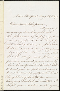 Letter from Abby Osgood Mandell, New Bedford, [Mass.], to Maria Weston Chapman, Aug. 28, 1857