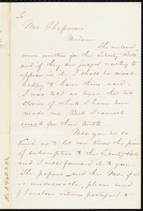 Letter from A. L. Otis, Philadelphia, [Penn.], to Maria Weston Chapman, Dec. 5th / [18]57