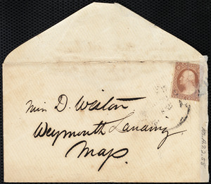 Letter from Hervey Eliphaz Weston, [Boston?, Mass.], to Deborah Weston, Sunday Afternoon, August 3, [1834?]