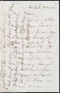 Letter from Richard Warren Weston, New York, to Deborah Weston, 15 March [1861?]