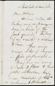 Letter from Richard Warren Weston, New York, to Deborah Weston, 25 March [1861?]