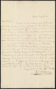 Letter from Richard Warren Weston, Boston, [Mass.], to Deborah Weston, July 14th, 1834