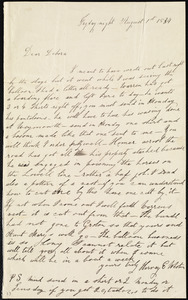 Letter from Hervey Eliphaz Weston to Deborah Weston, Friday night, August 1st, 1834