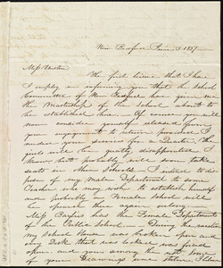 Letter from John F. Emerson, New Bedford, [Mass.], to Deborah Weston, June 3, 1837