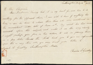 Letter from Fidelia S. Gridley, Southampton, [Mass.], to Maria Weston Chapman, July 16th, 1839