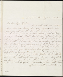 Letter from Catherine H. Spear, Dedham, [Mass.], to Caroline Weston, Monday Eve[ning], Dec. 21, [1846?]