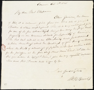 Letter from Mary Merrick Brooks, Concord, [Mass.], to Maria Weston Chapman, Oct. 11th, 1841