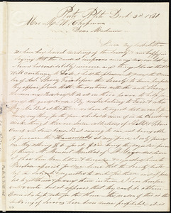 Letter from William P. Griffin, Porto Plata, Santa Domingo (Dominican Republic), to Maria Weston Chapman, Dec. 20, 1841