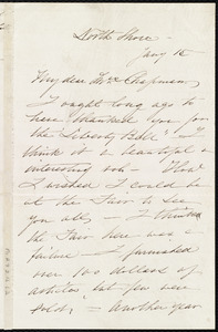 Letter from Sarah Blake Sturgis Shaw, North Shore, [Staten Island, NY], to Maria Weston Chapman, Jan'y 15, [185?]