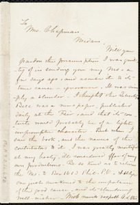 Letter from A. L. Otis, [Philadelphia?, Penn.], to Maria Weston Chapman, [1857 Dec. 5-23]