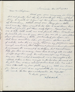 Letter from Frances H. Drake, Leominster, [Mass.], to Maria Weston Chapman, Dec. 15th, 1843