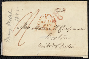 Letter from Mrs. Mary Welsh, Montpelier, Edinburgh, [Scotland], to Maria Weston Chapman, May 15th, 1845