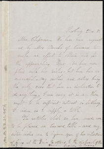 Letter from Lucinda B. Browne, Sudbury, [Mass.], to Maria Weston Chapman, Dec. 8, [1845?]
