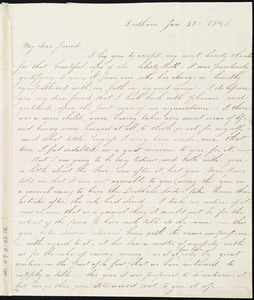 Letter from Catherine H. Spear, Dedham, [Mass.], to Caroline Weston, Jan. 23, 1846