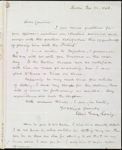 Letter from Ellis Gray Loring, Boston, [Mass.], to Caroline Weston, Feb. 22, 1846