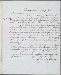 Letter from John Murray Spear, Boston, [Mass.], to Anne Warren Weston, Oct. 9 / [18]46