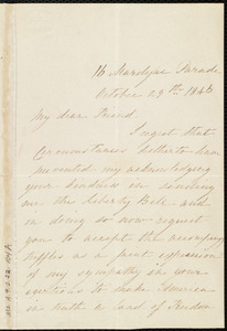 Letter from Mary Mannix, 16 Mardyne(?) Parade, [Cork?, Ireland], to Maria Weston Chapman, October 29th, 1846