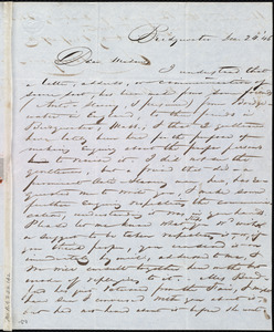 Letter from Claudius Bradford, Bridgewater, [Mass.], to Maria Weston Chapman, Dec. 24, [18]46