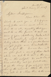 Letter from Mrs. Mary Welsh, Montpelier, Edin[burgh], [Scotland], to Maria Weston Chapman, January 2'd, 1847