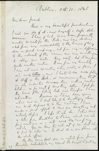 Letter from Richard Davis Webb, Dublin, [Ireland], to Anne Warren Weston, Oct. 20, 1840