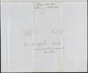 Joseph M. Moor to George Coffin, 25 September 1849