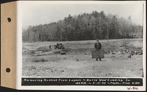 Barre Wool Combing Co. Ltd., showing rubbish being cleared away from lagoon, Barre, Mass., 1:20 PM, May 15, 1935