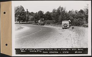 View of scene of accident to M.D.C. 101 on 8/2/48, Route #122, looking westerly, Barre, Mass., Aug. 3, 1948