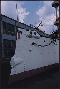 Side view of end of USS Olympia, Philadelphia Maritime Museum