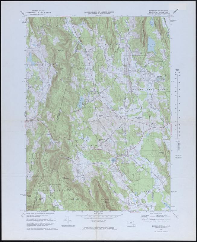 Egremont Quadrangle Massachusetts New York Digital Commonwealth