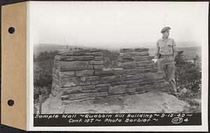 Contract No. 107, Quabbin Hill Recreation Buildings and Road, Ware, sample wall, Ware, Mass., Sep. 12, 1940