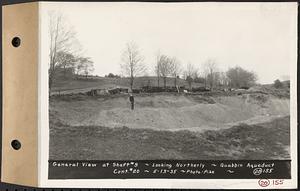 Contract No. 20, Coldbrook-Swift Tunnel, Barre, Hardwick, Greenwich, general view at Shaft 9, looking northerly, Quabbin Aqueduct, Barre, Mass., May 13, 1935