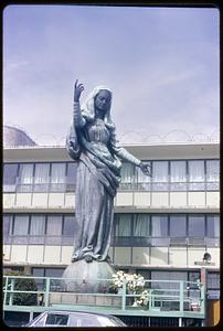 Madonna Queen of the Universe sculpture in front of the Don Orione retirement home, East Boston