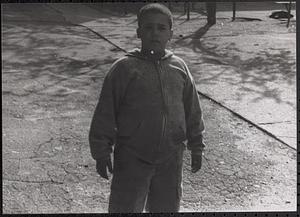 Boy wearing a hoodie sweatshirt