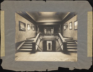 Staircase ("The Court")between Living and Dining Rooms of Dana Main, c.1911.