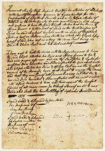 Land deed (handwritten), John and Lidia Morton to Elijah Morton, September 20, 1775