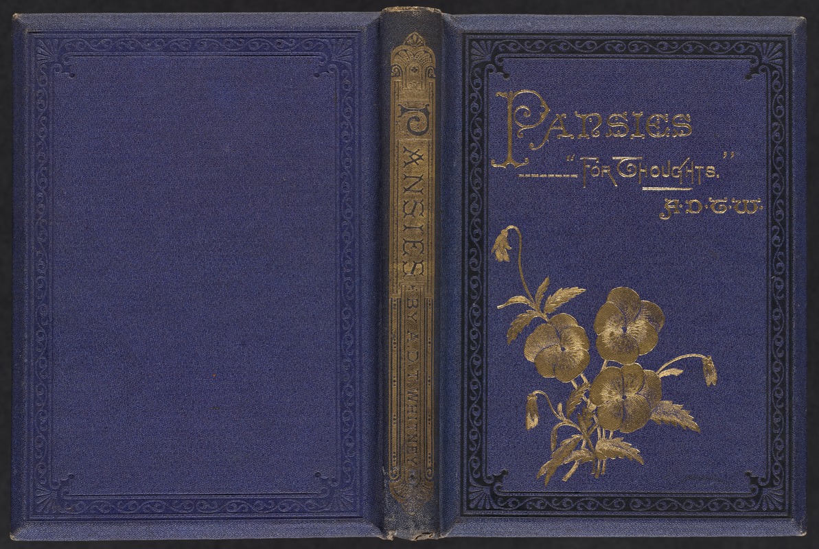 Pansies : "... for thoughts" [Back cover, spine, and front cover]
