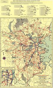 Boston Elevated Railway system route map