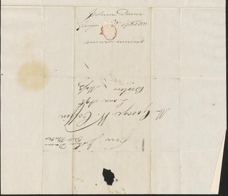 Joshua Doane to George Coffin, 19 February 1833 - Digital Commonwealth