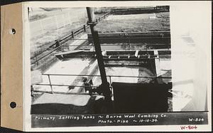 Primary settling tanks, sewage (sedimentation tank in background), Barre Wool Combing Co., Barre, Mass., 1:05 PM, Oct. 10, 1934