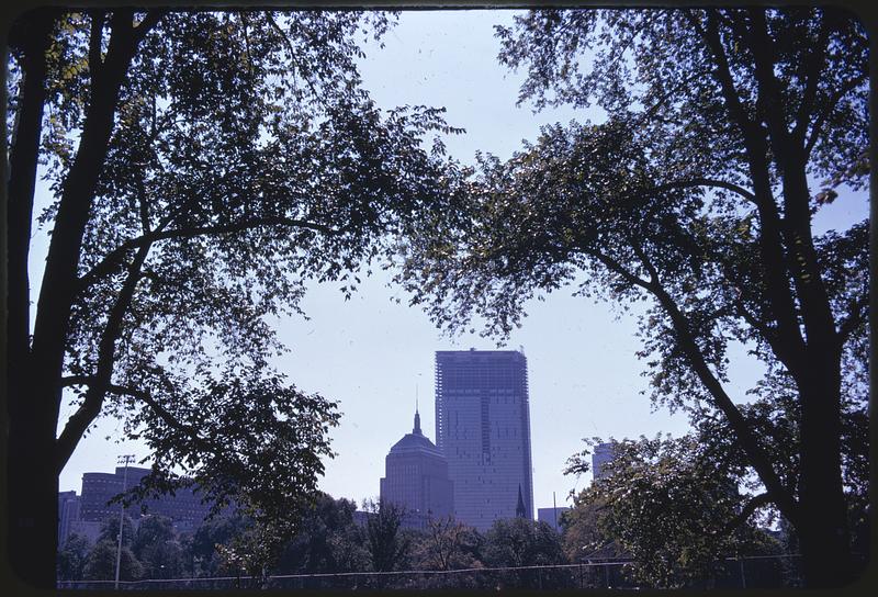 View of John Hancock Tower under construction, Boston