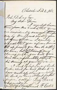 Letter from Thomas F. Cordis to John D. Long, November 2, 1868